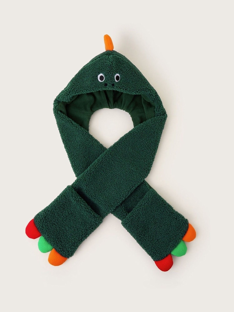 Monsoon Green Green Fleece Dinosaur Hat Scarf - Image 1 of 2 Monsoon Green Green Fleece Dinosaur Hat Scarf - Image 1 of 2