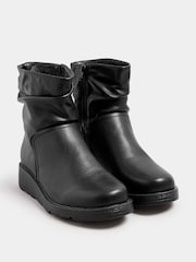 Yours Curve Black Extra Wide Fit Slouch Ankle Boots - Image 4 of 6
