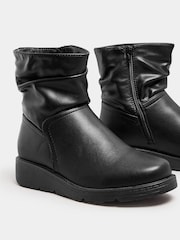 Yours Curve Black Extra Wide Fit Slouch Ankle Boots - Image 6 of 6
