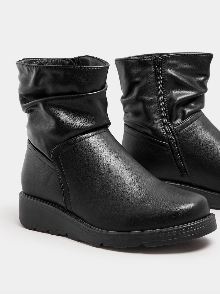 Yours Curve Black Extra Wide Fit Slouch Ankle Boots - Image 6 of 6