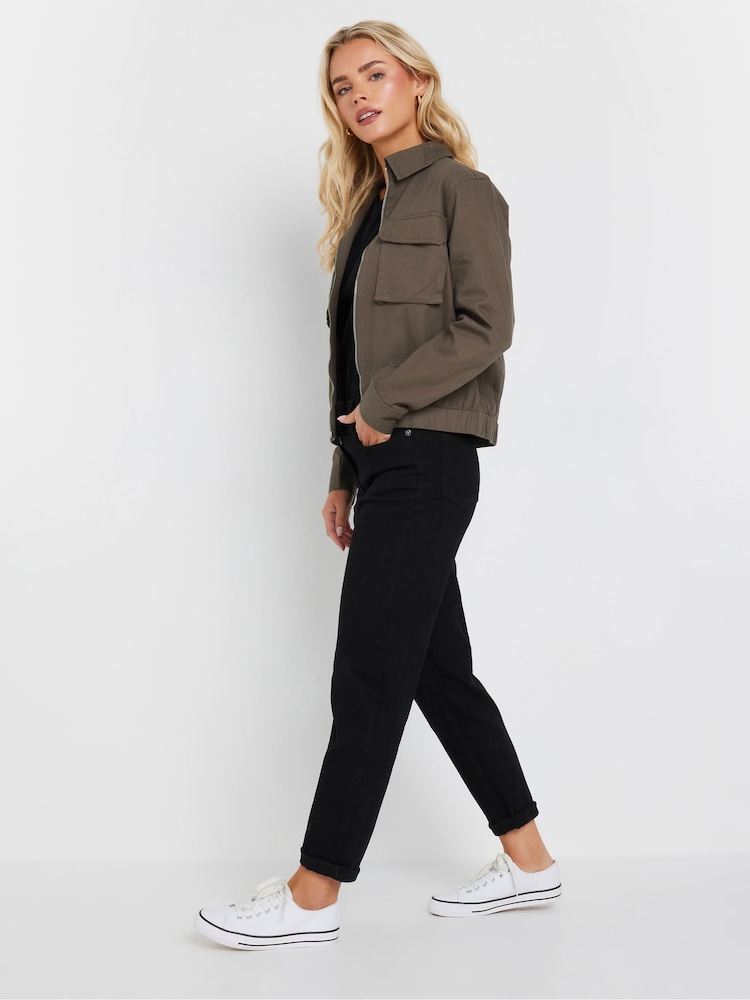 M&Co Brown Petite Zip Collared 100% Cotton Jacket - Image 2 of 5