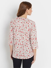 M&Co Pink 3/4 Sleeve 100% Cotton Henley Top - Image 4 of 5