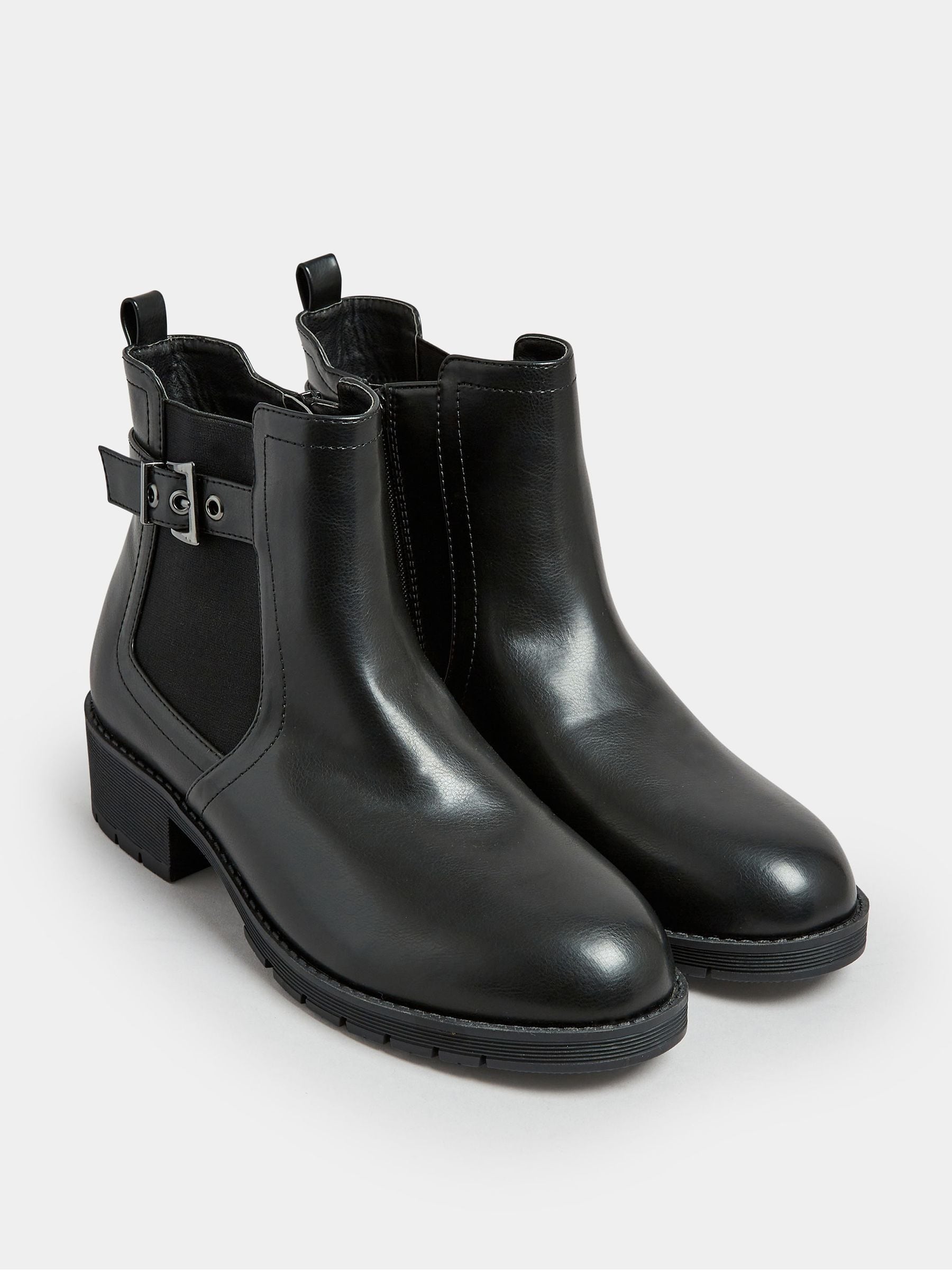 Buy Yours Curve Black Wide Fit Buckle Ankle Boots from Next USA
