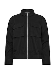 M&Co Black Zip Collared 100% Cotton Jacket - Image 5 of 5