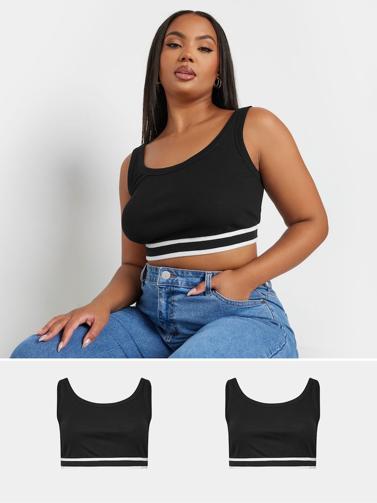 Yours Curve – sportlicher gerippter Bralette, 2er-Pack - Bild 1 von 6 Yours Curve – sportlicher gerippter Bralette, 2er-Pack - Bild 1 von 6