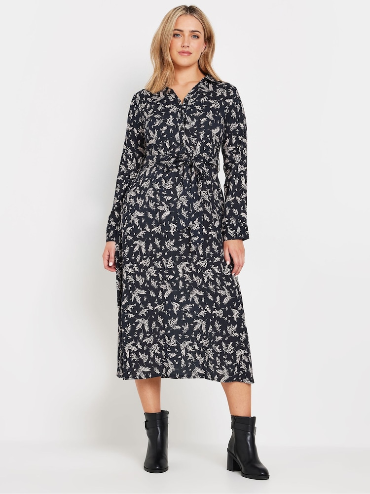 M&Co Black Leaf Printed Dress - Image 1 of 5