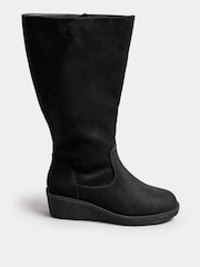 Yours Curve Black Extra Wide Fit Slouch Knee Boots - Image 2 of 5