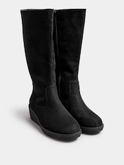 Yours Curve Black Extra Wide Fit Slouch Knee Boots - Image 3 of 5