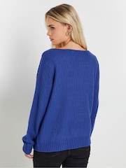 M&Co Blue Petite V-Neck Jumper - Image 2 of 5