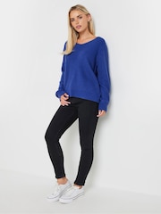 M&Co Blue Petite V-Neck Jumper - Image 3 of 5