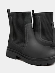 Yours Curve Black Wide Fit Extra Wide Fit Sock Chelsea Boots - Image 5 of 5
