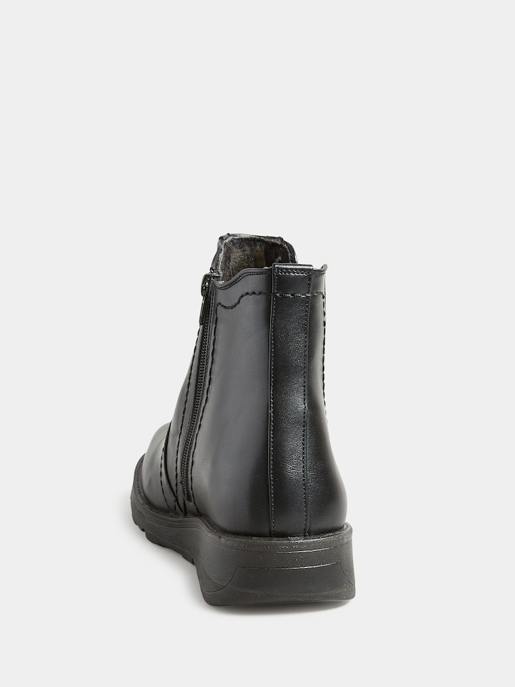 Negro - Botas Chelsea de cuña de corte de ancho especial de Yours Curve - Imagen 5 de 5 Negro - Botas Chelsea de cuña de corte de ancho especial de Yours Curve - Imagen 5 de 5