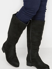 Yours Curve Black Extra Wide Fit Extra Wide Fit Stretch Knee High Boots - Image 1 of 4