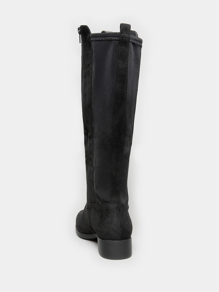 Yours Curve Black Extra Wide Fit Extra Wide Fit Stretch Knee High Boots - Image 4 of 4