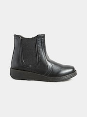 Yours Curve Black Wide Fit Extra Wide Fit Wedge Chelsea Boots - Image 2 of 5