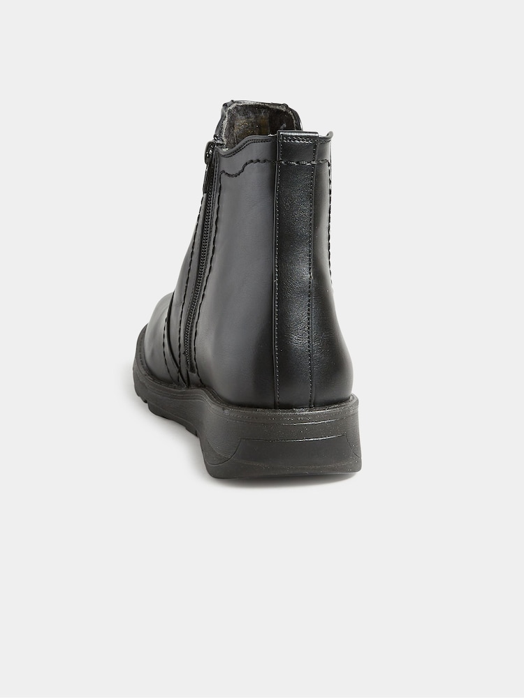 Yours Curve Black Wide Fit Extra Wide Fit Wedge Chelsea Boots - Image 5 of 5