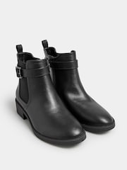 Yours Curve Black Wide Fit Extra-Wide Fit Buckle Faux Leather Ankle Boots - Image 2 of 4