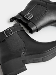 Yours Curve Black Wide Fit Extra-Wide Fit Buckle Faux Leather Ankle Boots - Image 4 of 4
