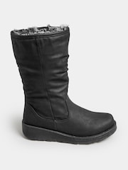 Yours Curve Black Extra Wide Fit Faux Fur Lined Dogwalker Boots - Image 2 of 4