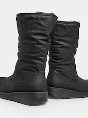 Yours Curve Black Extra Wide Fit Faux Fur Lined Dogwalker Boots - Image 3 of 4