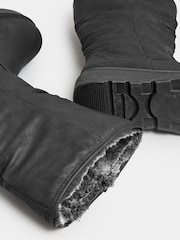 Yours Curve Black Extra Wide Fit Faux Fur Lined Dogwalker Boots - Image 4 of 4