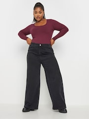 Yours Curve Red Ribbed Lace Bodies - Image 2 of 4