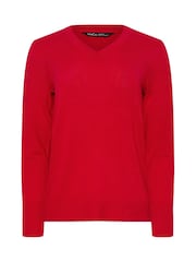 M&Co Red V-Neck Jumper - Image 5 of 5