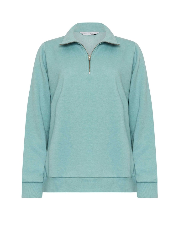 M&Co Blue Half Zip Sweatshirt - Image 5 of 5