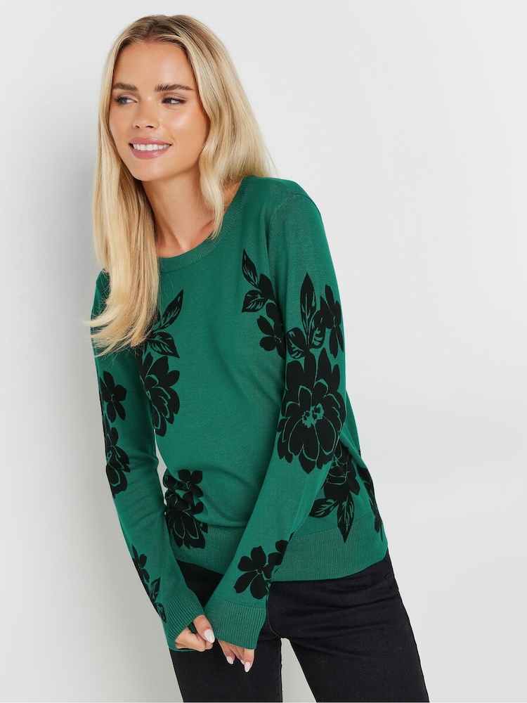 M&Co Green Petite Crewneck Sweatshirt - Image 1 of 5