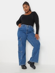 Yours Curve Black Ribbed Lace Bodies - Image 2 of 5