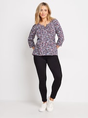 M&Co Pink 3/4 Sleeve 100% Cotton Henley Top - Image 2 of 5