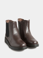 Yours Curve Brown Extra Wide Fit Extra Wide Fit Wedge Chelsea Boots - Image 4 of 8