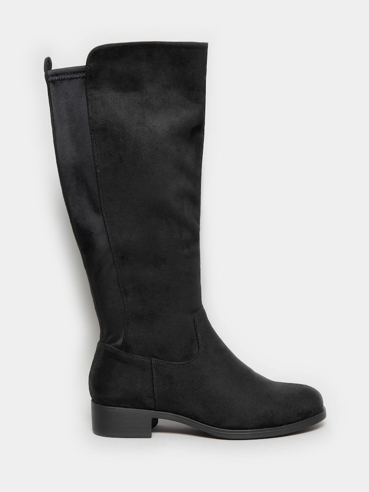 Yours Curve Black Wide Fit Extra Wide Fit Stretch Knee High Boots - Image 2 of 4