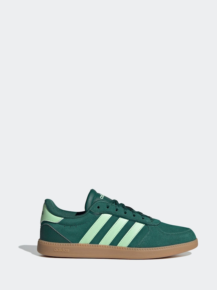 adidas Dark Green/White Breaknet Sleek Trainers - Image 1 of 9