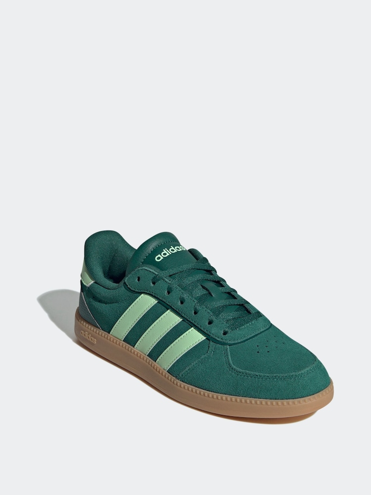 adidas Dark Green/White Breaknet Sleek Trainers - Image 3 of 9