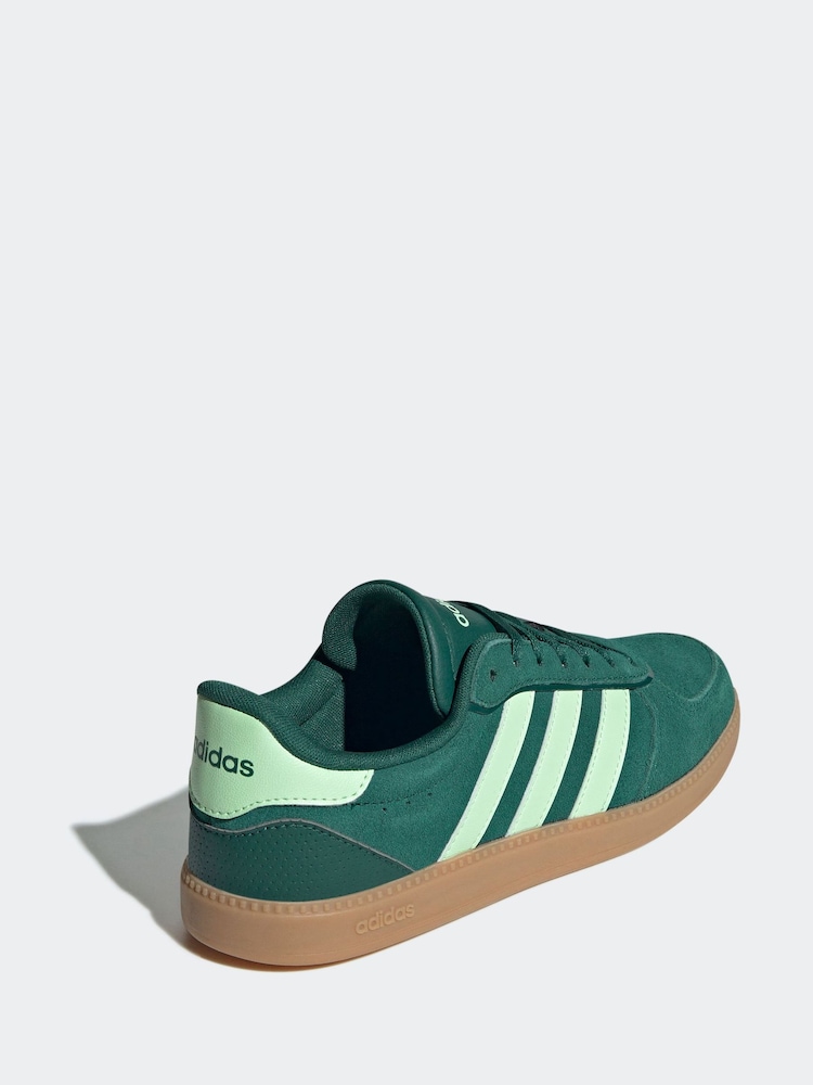 adidas Dark Green/White Breaknet Sleek Trainers - Image 4 of 9