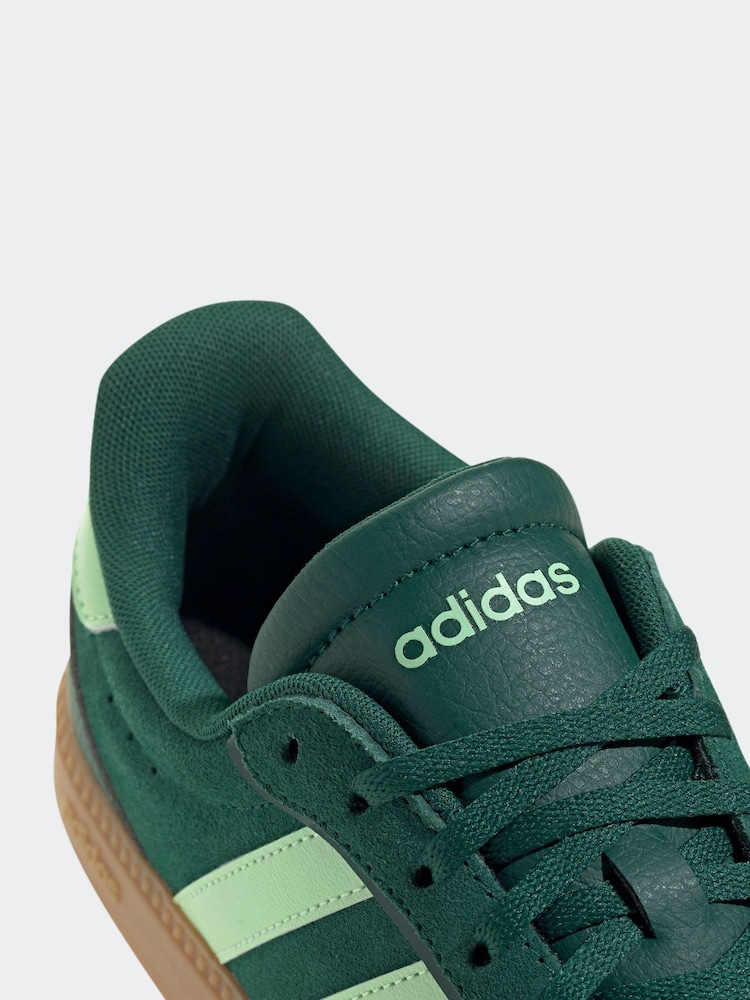 adidas Dark Green/White Breaknet Sleek Trainers - Image 9 of 9