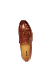 Dune London Brown Chrome Simley Contrast Sole Tassle Loafers - Image 5 of 6