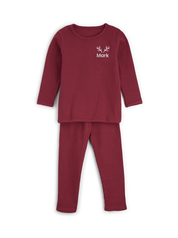 Boys Personalised Christmas Antler Pyjamas by Stitch Style - Image 1 of 1