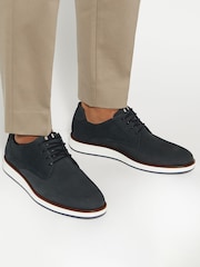 Dune London Blue Wide Fit Beko Wedge Gibson Shoes - Image 1 of 6