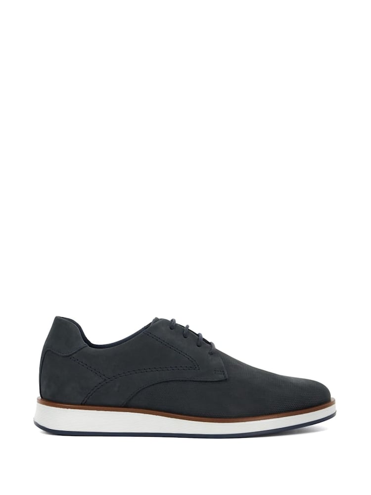 Dune London Blue Wide Fit Beko Wedge Gibson Shoes - Image 2 of 6