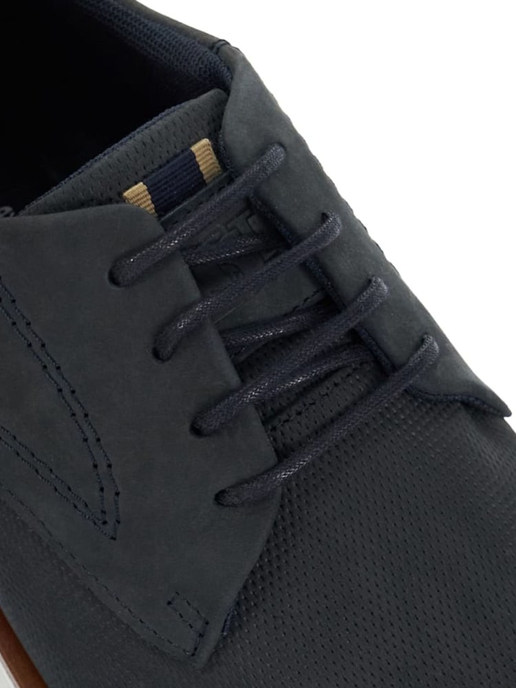 Dune London Blue Wide Fit Beko Wedge Gibson Shoes - Image 6 of 6