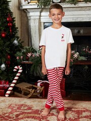Boys Personalised Christmas Candy Cane Pyjamas by Stitch Style - Image 2 of 5