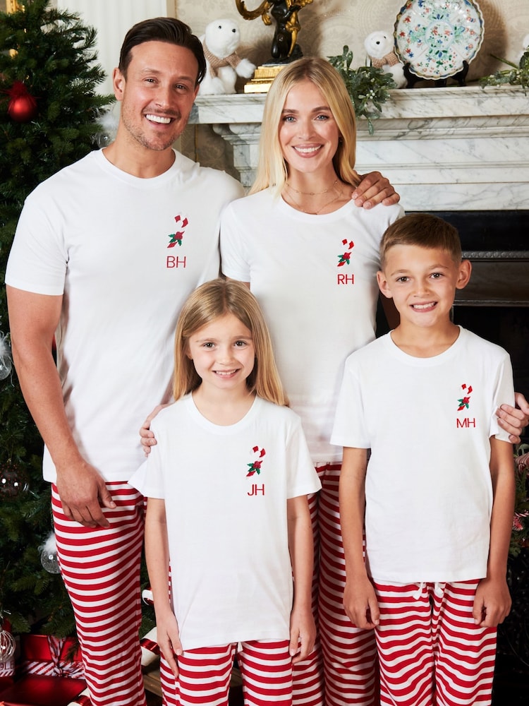 Buy Boys Personalised Christmas Candy Cane Pyjamas by Stitch Style