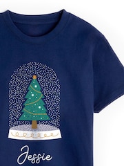 Girls Personalised Christmas Snow Globe Pyjamas by Stitch Style - Image 3 of 4