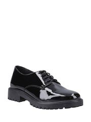 Hush Puppies Black Aubrey Lace Up Patent Senior School Shoes - Image 2 of 4