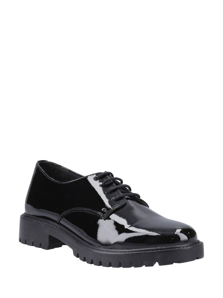 Hush Puppies Black Aubrey Lace Up Patent Senior School Shoes - Image 2 of 4 Hush Puppies Black Aubrey Lace Up Patent Senior School Shoes - Image 2 of 4