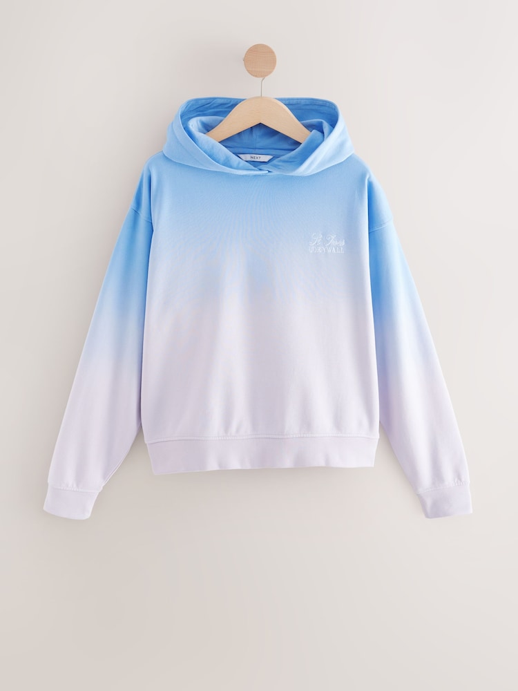 Blue Ombre Graphic Sweatshirt Hoodie - Image 1 of 3