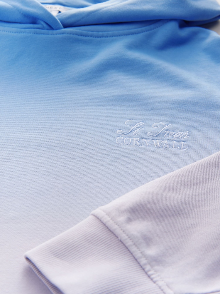 Blue Ombre Graphic Sweatshirt Hoodie - Image 3 of 3