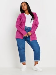 Yours Curve Pink Raglan Zip Through Jacket - Image 2 of 4